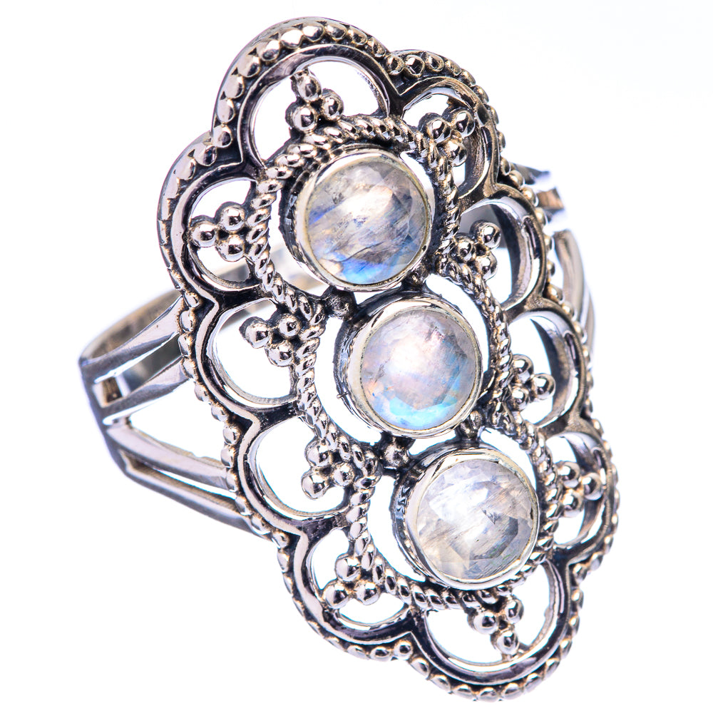 Rainbow Moonstone Ring Size 10 (925 Sterling Silver) R142632