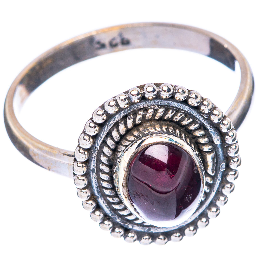 Garnet Dainty Ring Size 8 (925 Sterling Silver) R5975