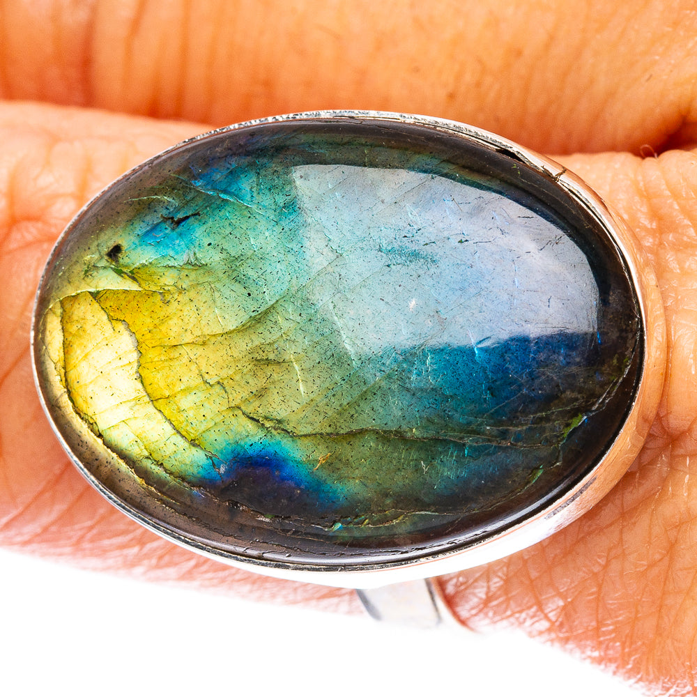 Labradorite Ring Size 8.75 (925 Sterling Silver) R4642