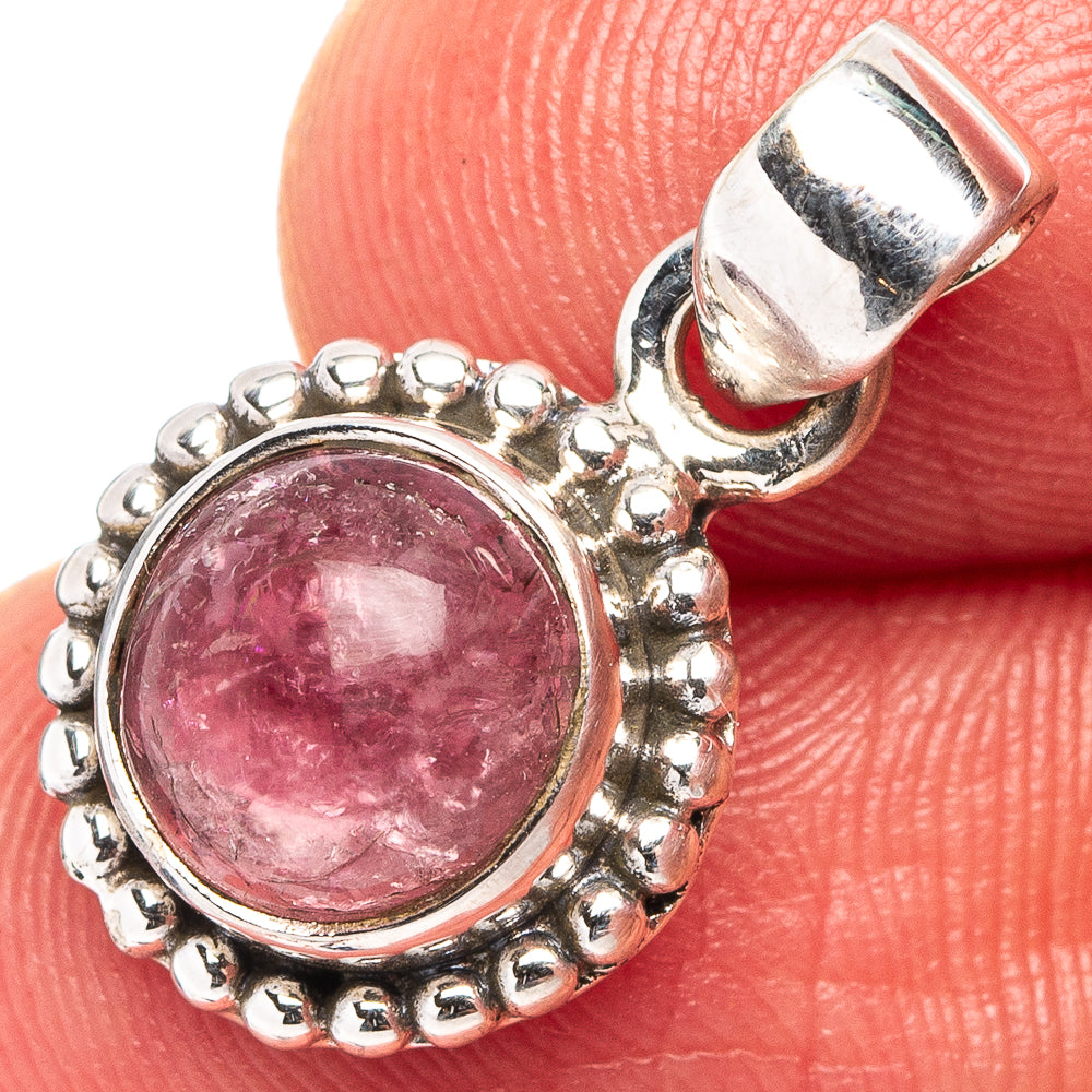 Rare Pink Tourmaline Pendant 7/8" (.925 Sterling Silver)