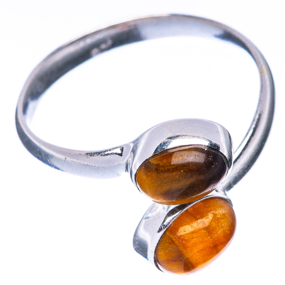 Tiger Eye Dainty Ring Size 7 Adjustable (925 Sterling Silver) R5701