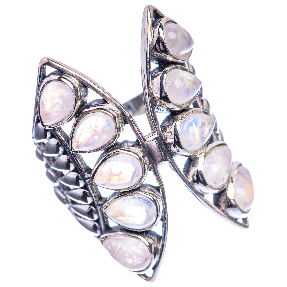 Large Rainbow Moonstone 925 Sterling Silver Ring Size 8