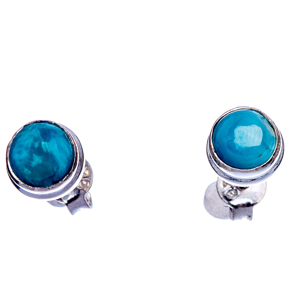 Rare Larimar Earrings 1/4" (925 Sterling Silver) E433295