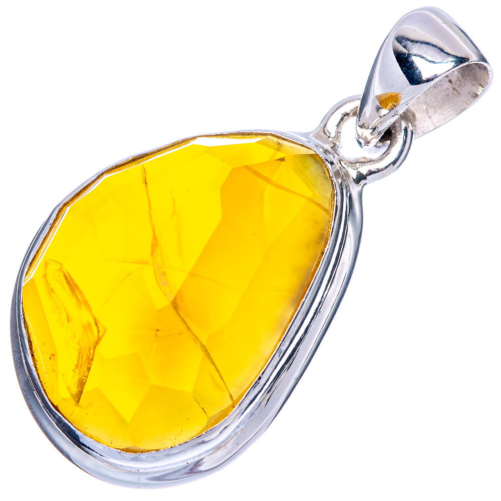 Amber Pendant 1 1/4" (925 Sterling Silver) P41622