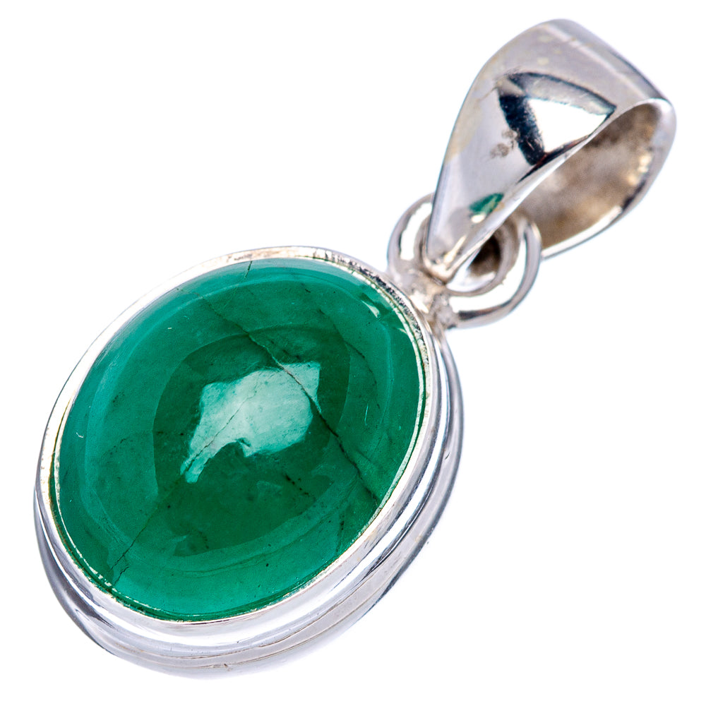 Rare Premium Zambian Emerald Pendant 7/8" (.925 Sterling Silver)