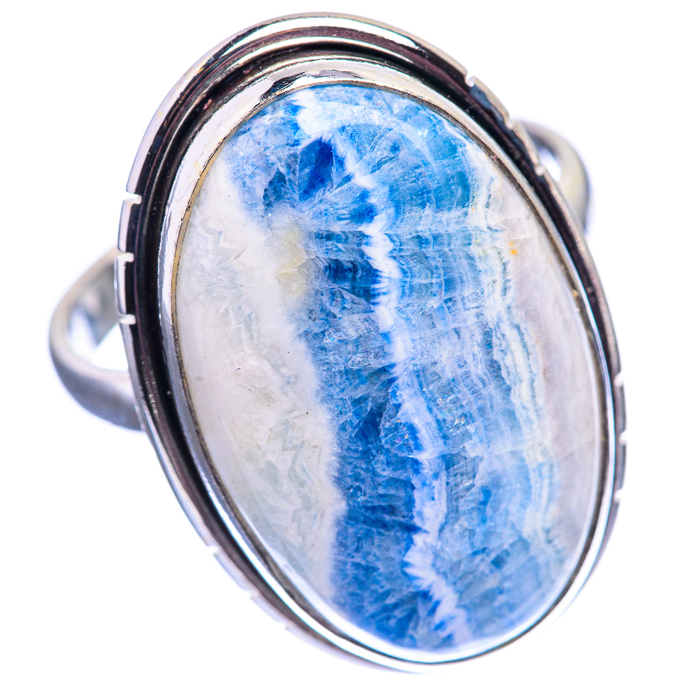 Large Blue Scheelite Ring Size 11 (925 Sterling Silver) R142174