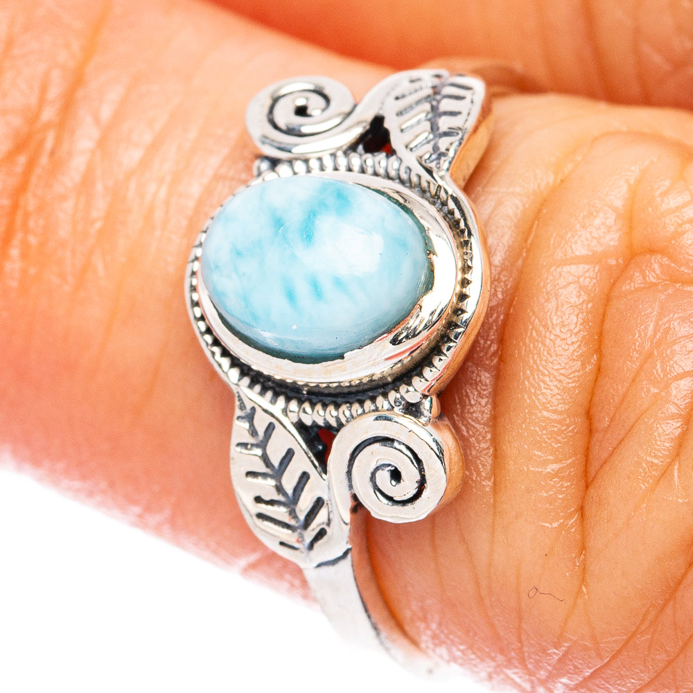 Larimar Dainty Ring Size 6 (925 Sterling Silver) R3412