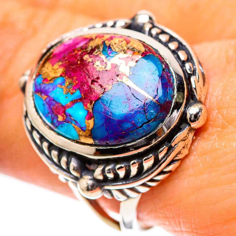 Kingman Pink Dahlia Turquoise 925 Sterling Silver Ring Size 9.25 (925 Sterling Silver) RING139350