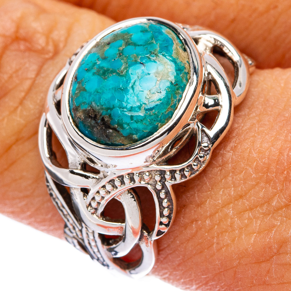 Tibetan Turquoise Ring Size 8.75 (925 Sterling Silver) R146134