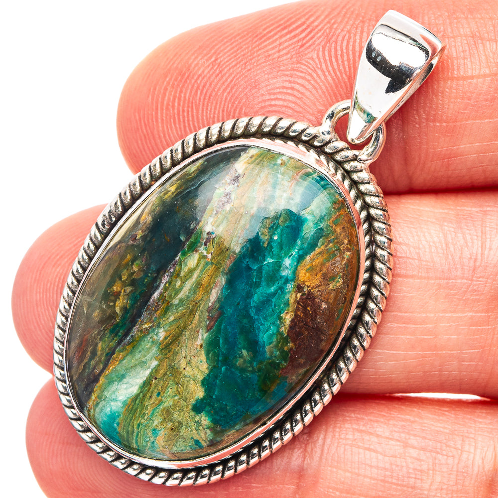 Premium Peruvian Opal Pendant 1 5/8" (.925 Sterling Silver)