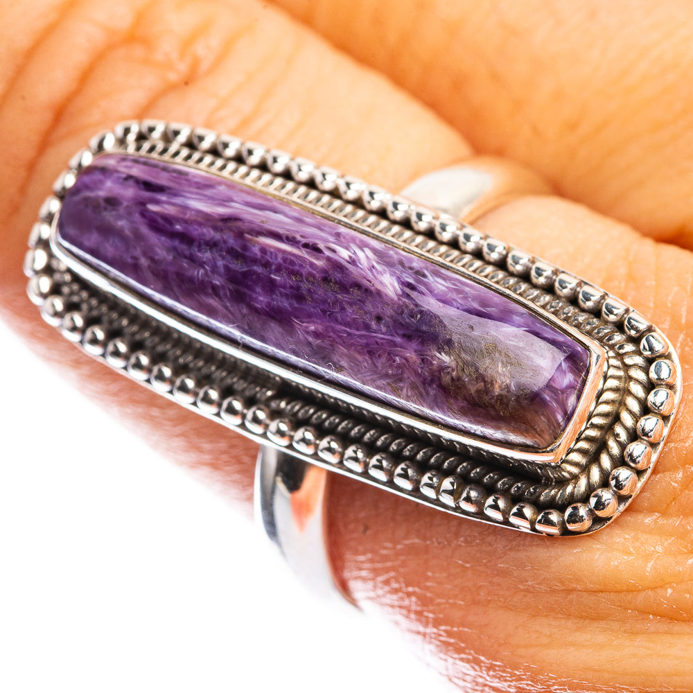 Large Charoite Ring Size 9.75 (925 Sterling Silver) R142477