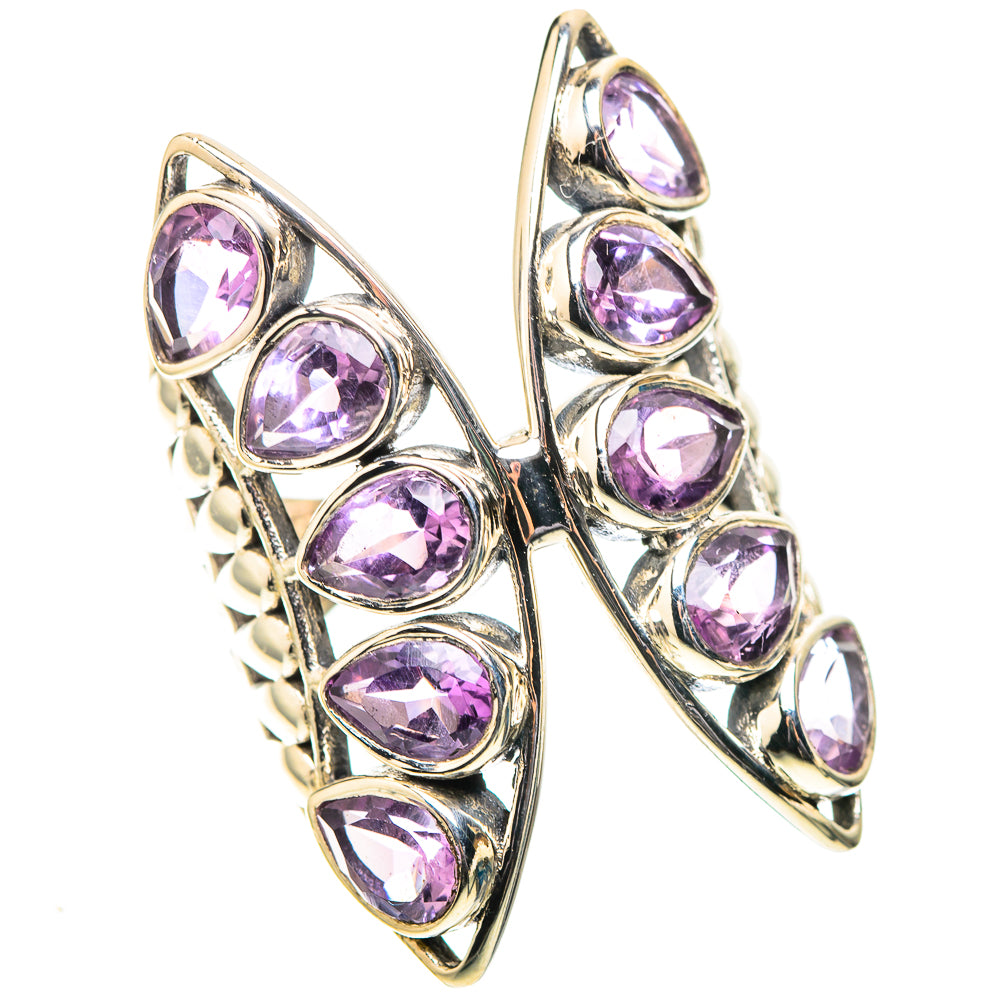 Large Faceted Amethyst Ring Size 6.75 (925 Sterling Silver) RING138582