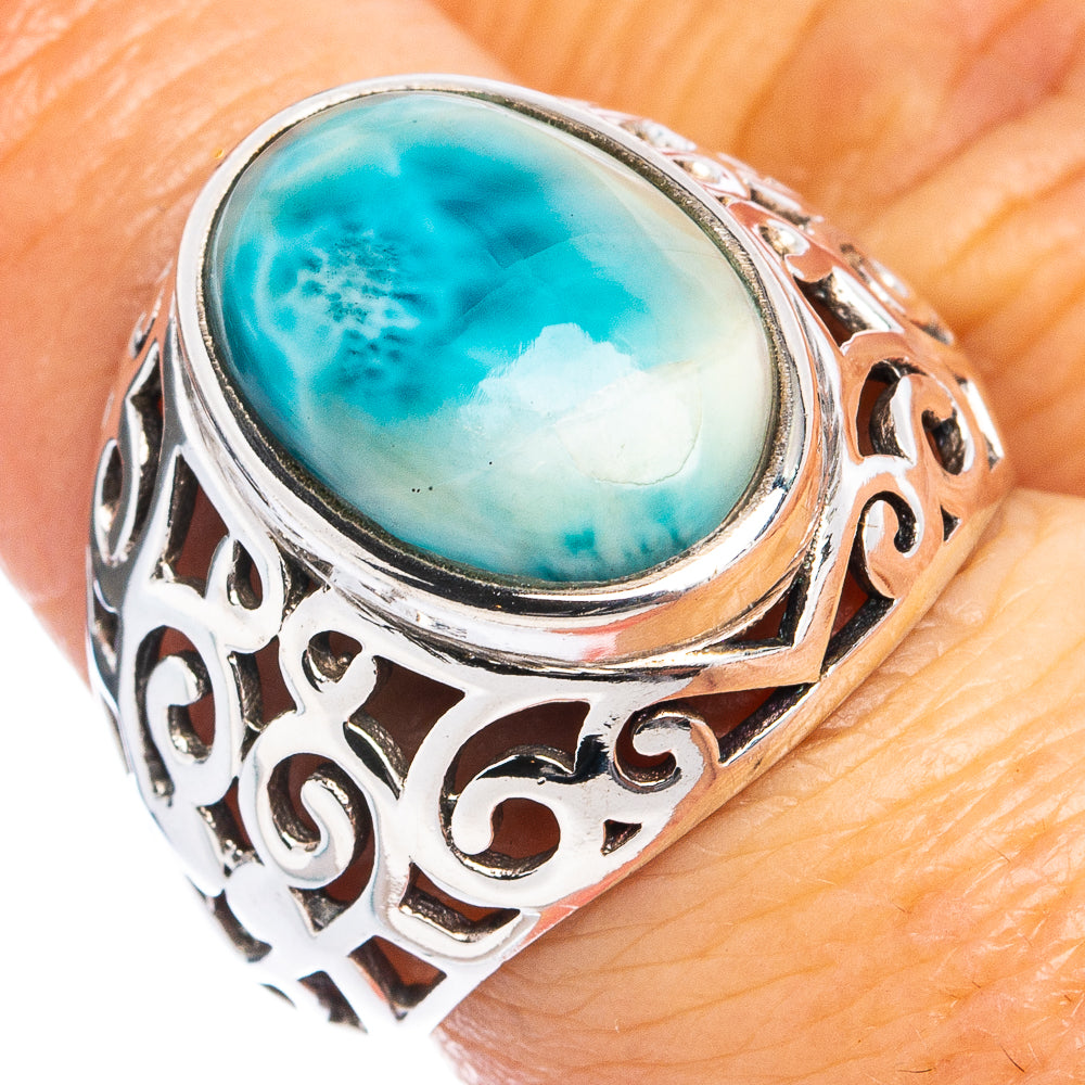 Rare Larimar Ring Size 6.75 (.925 Sterling Silver)
