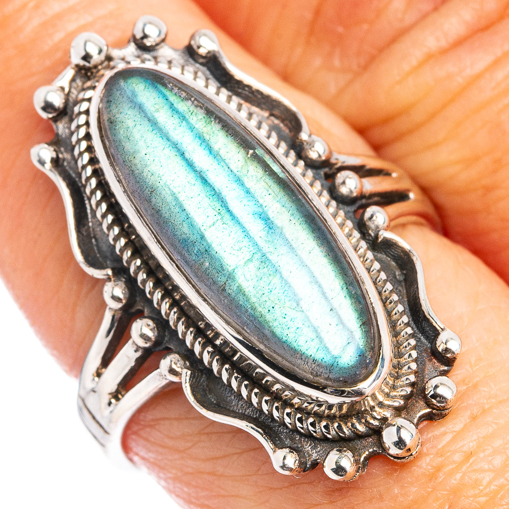 Labradorite Ring Size 8.75 (.925 Sterling Silver)