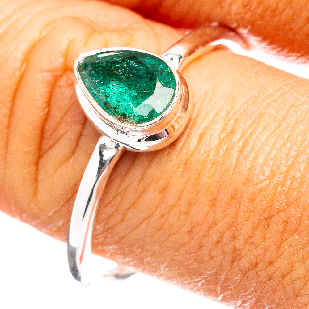 Premium Zambian Emerald Ring Size 10 (.925 Sterling Silver)