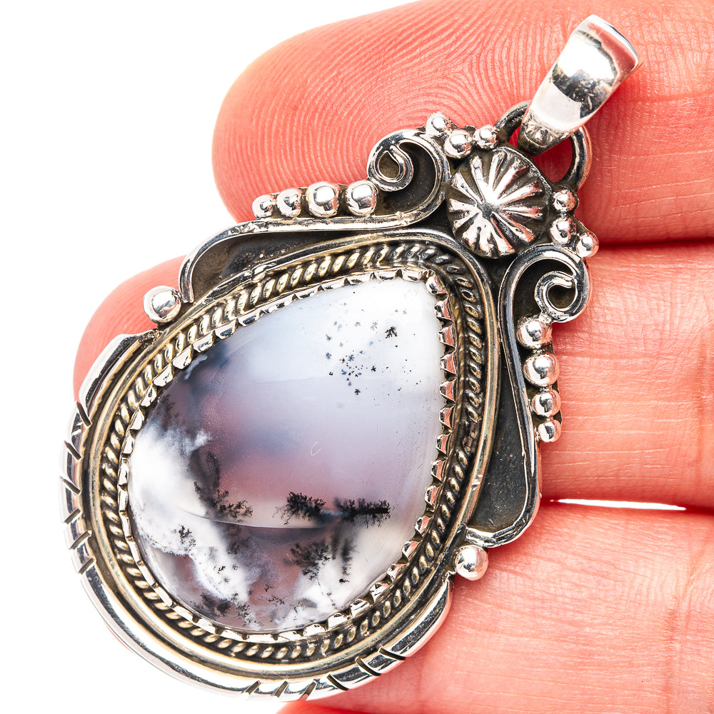 Premium Dendrite Opal Pendant 1 7/8" (.925 Sterling Silver)