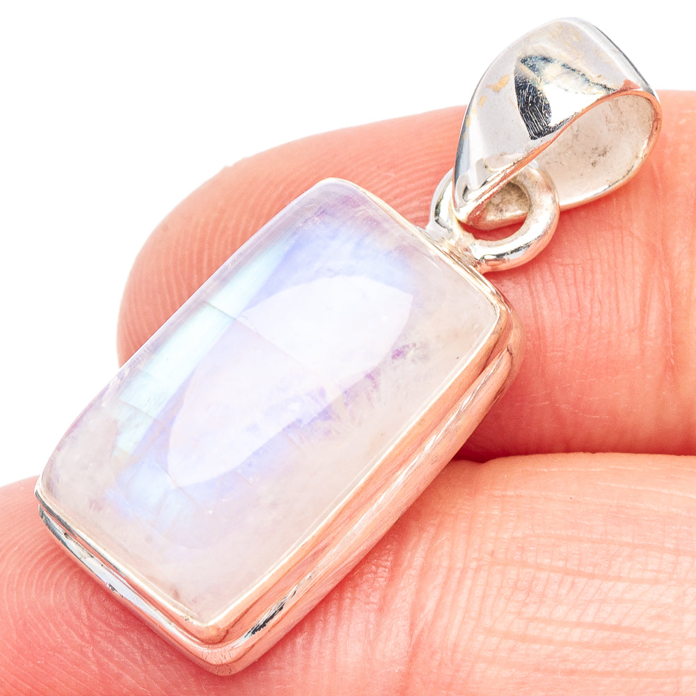 Rainbow Moonstone Pendant 1 1/8" (925 Sterling Silver) P44152