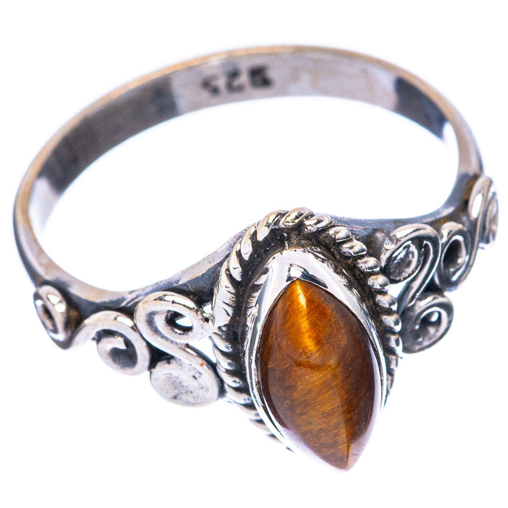 Tiger Eye Dainty Ring Size 7 (925 Sterling Silver) R5782