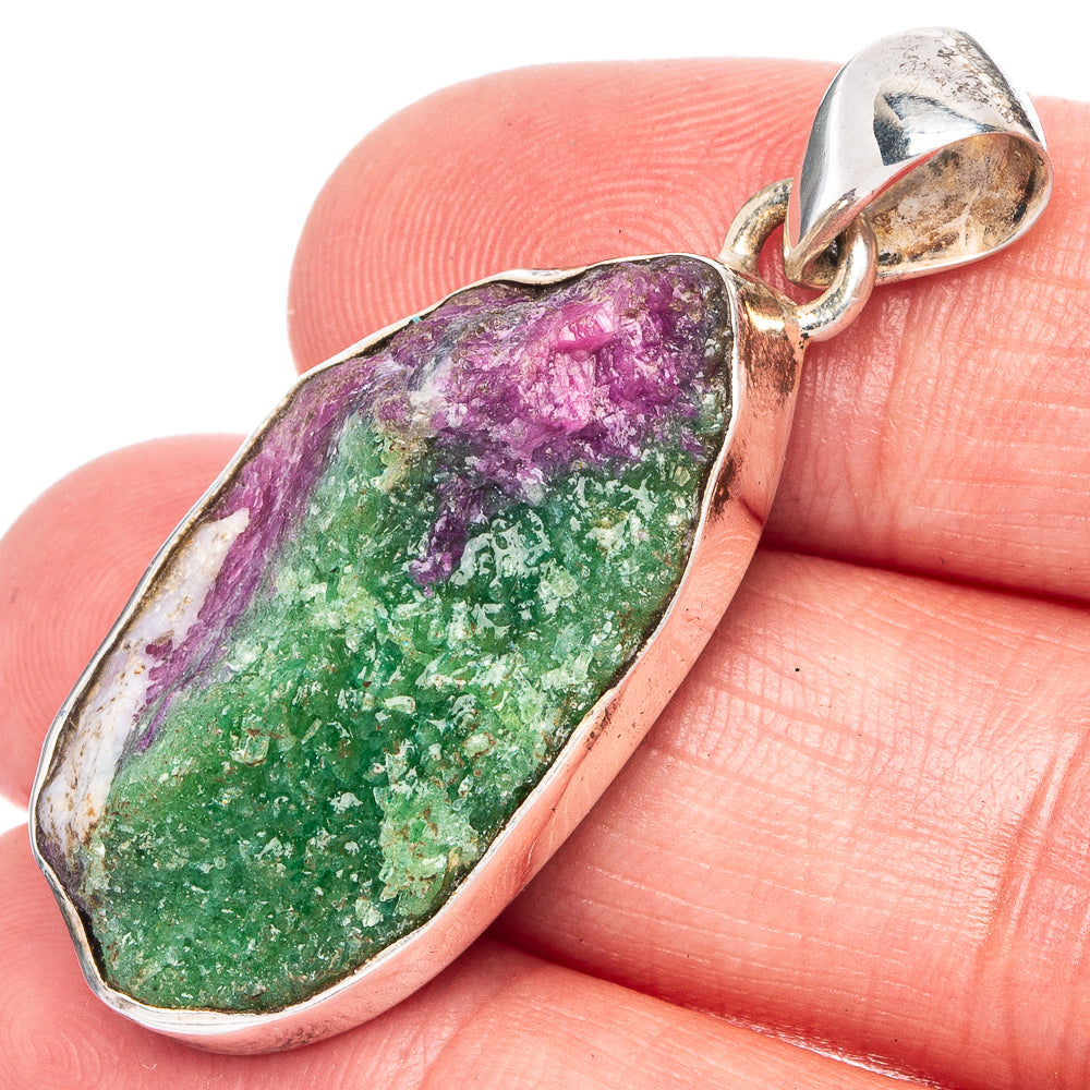 Raw Ruby Zoisite 1 5/8" Pendant (925 Sterling Silver) P40013