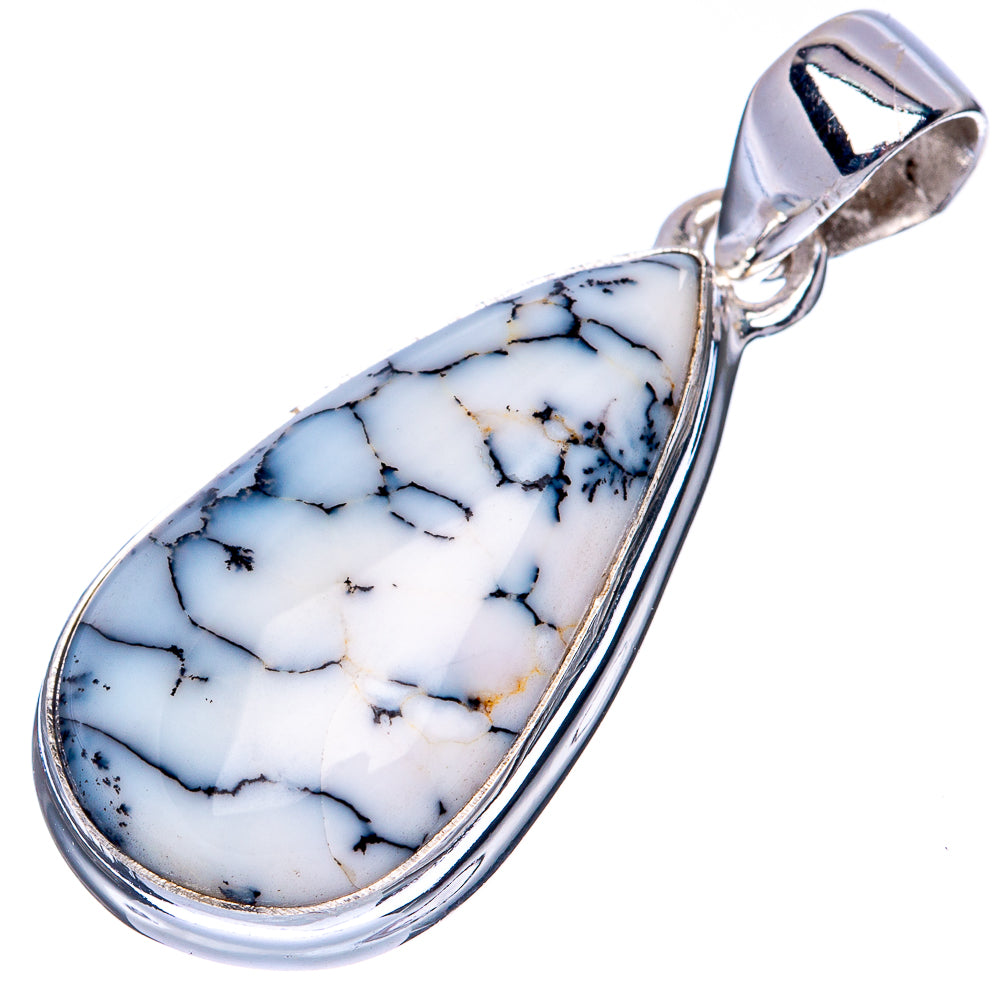 Dendritic Opal Pendant 1 1/2" (925 Sterling Silver) P41474