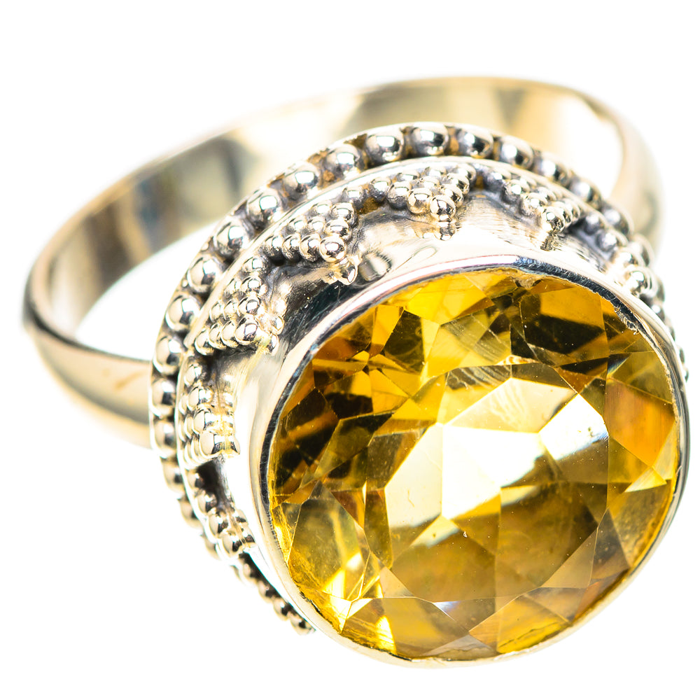 Faceted Citrine Ring Size 8.25 (925 Sterling Silver) RING138327