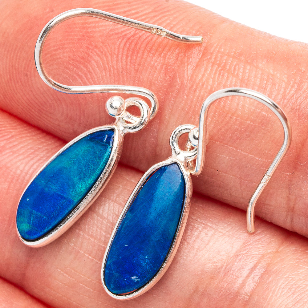 Rare Doublet Opal Earrings 1 1/8" (925 Sterling Silver) E1897