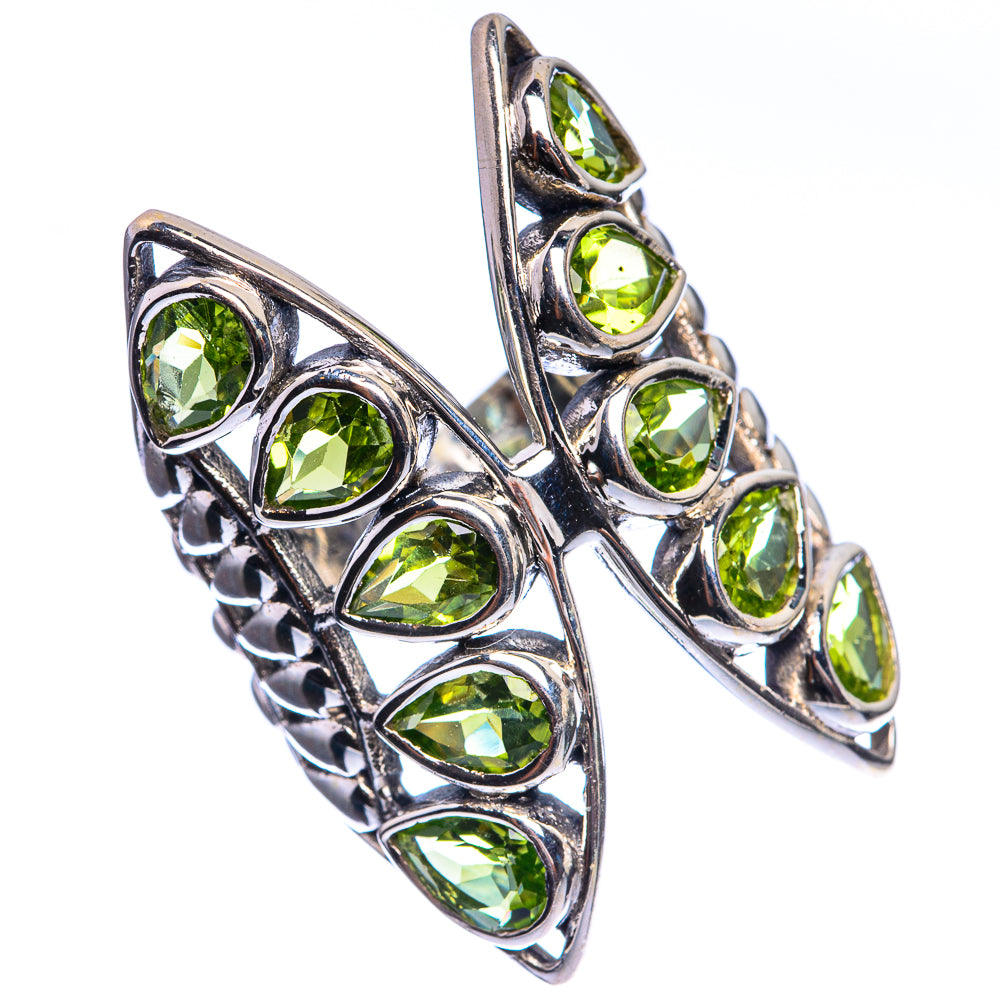 Large Peridot 925 Sterling Silver Ring Size 6.5