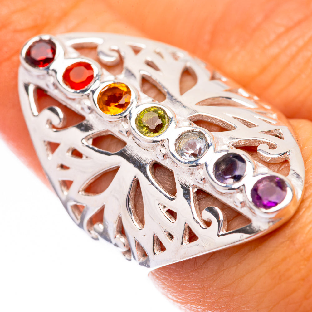 Rainbow Chakra Ring Size 7 (925 Sterling Silver) R140497