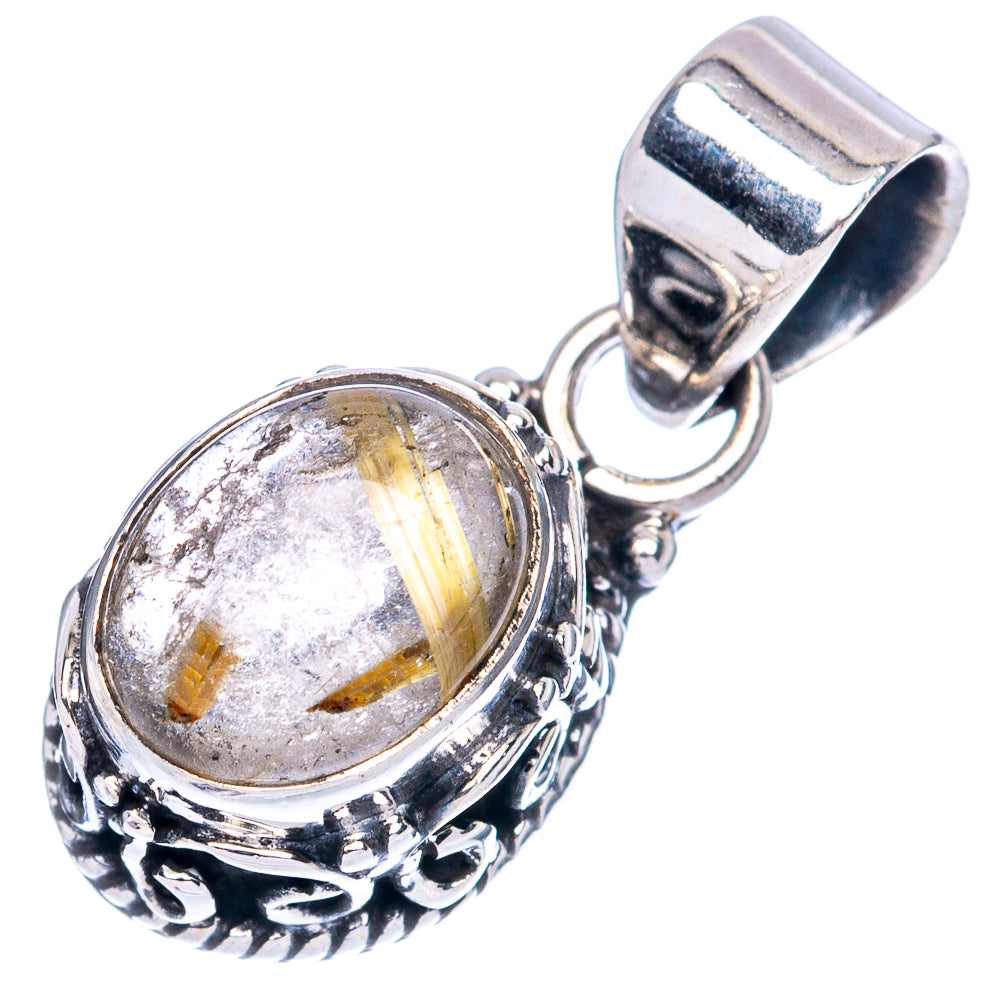 Rutilated Quartz Pendants 7/8" (925 Sterling Silver) P42341