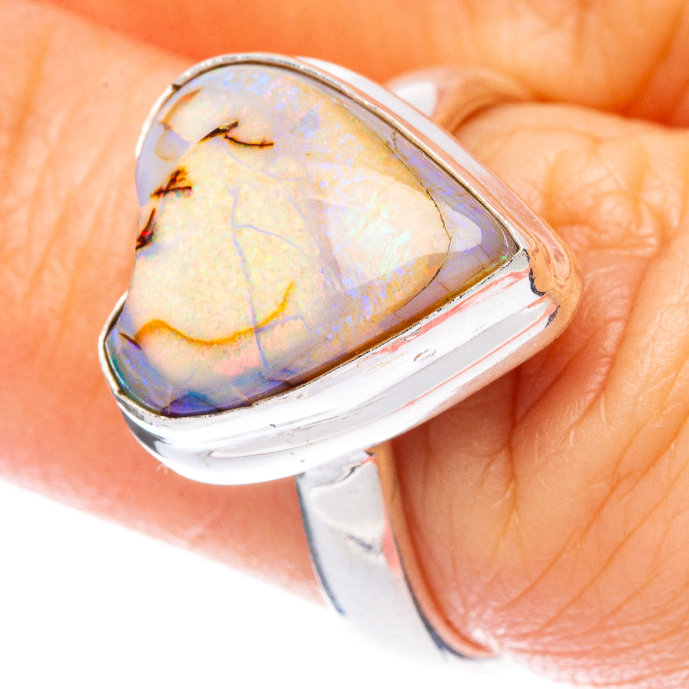 Rare Sterling Opal Heart Ring Size 7.25 (925 Sterling Silver) R2241