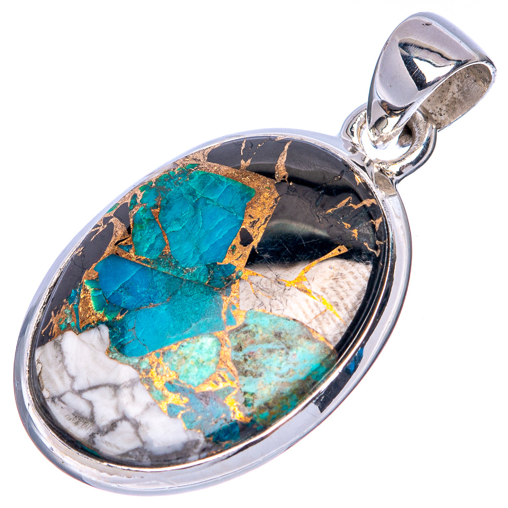 Chrysocolla Howlite Pendant 1 3/8" (925 Sterling Silver) P41425