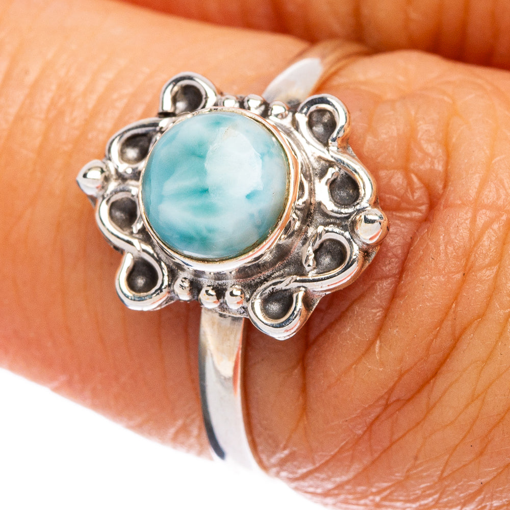 Rare Larimar Ring Size 6.75 (925 Sterling Silver) R146403