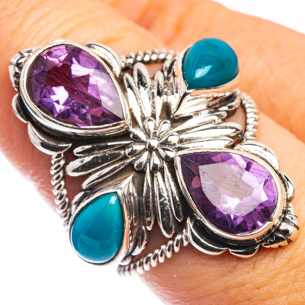 Large Amethyst, Sleeping Beauty Turquoise Ring Size 7.75 (925 Sterling Silver) RING143324