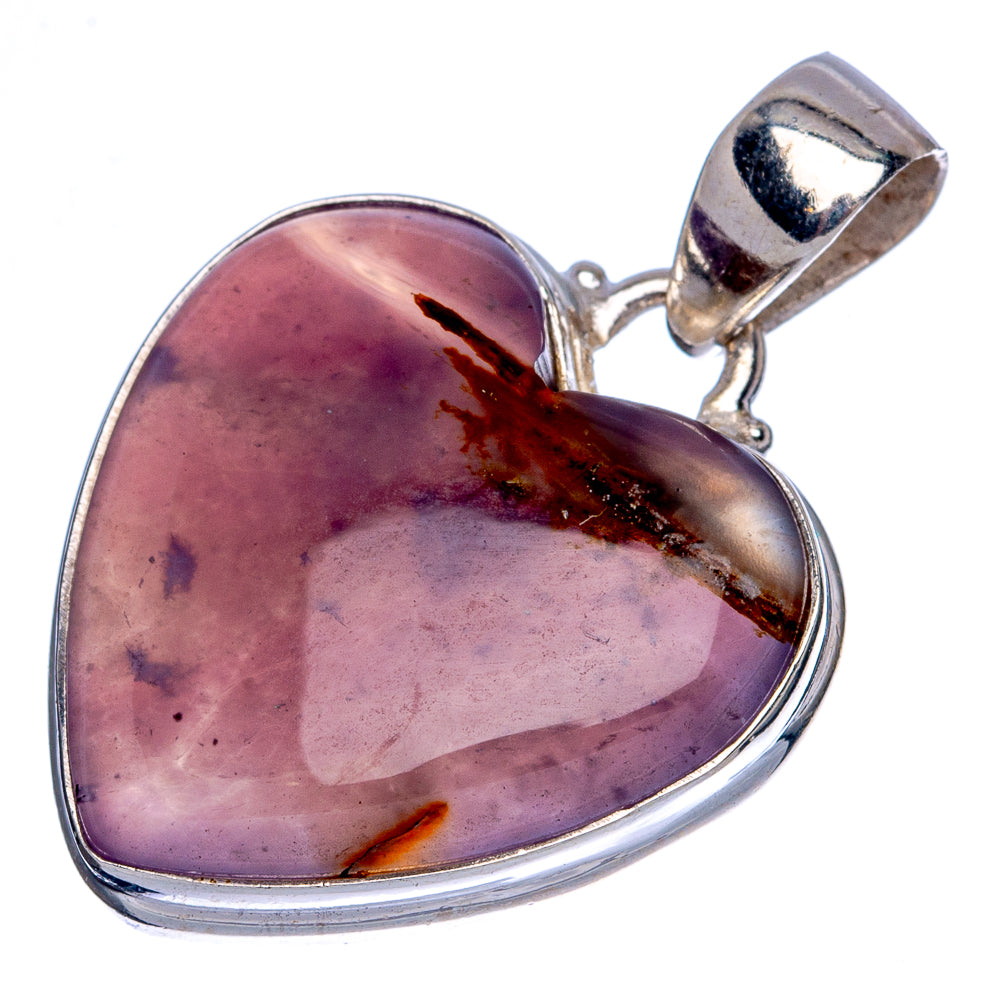 Rare Cacoxenite Amethyst Heart Pendant 1 3/8" (925 Sterling Silver) P40424