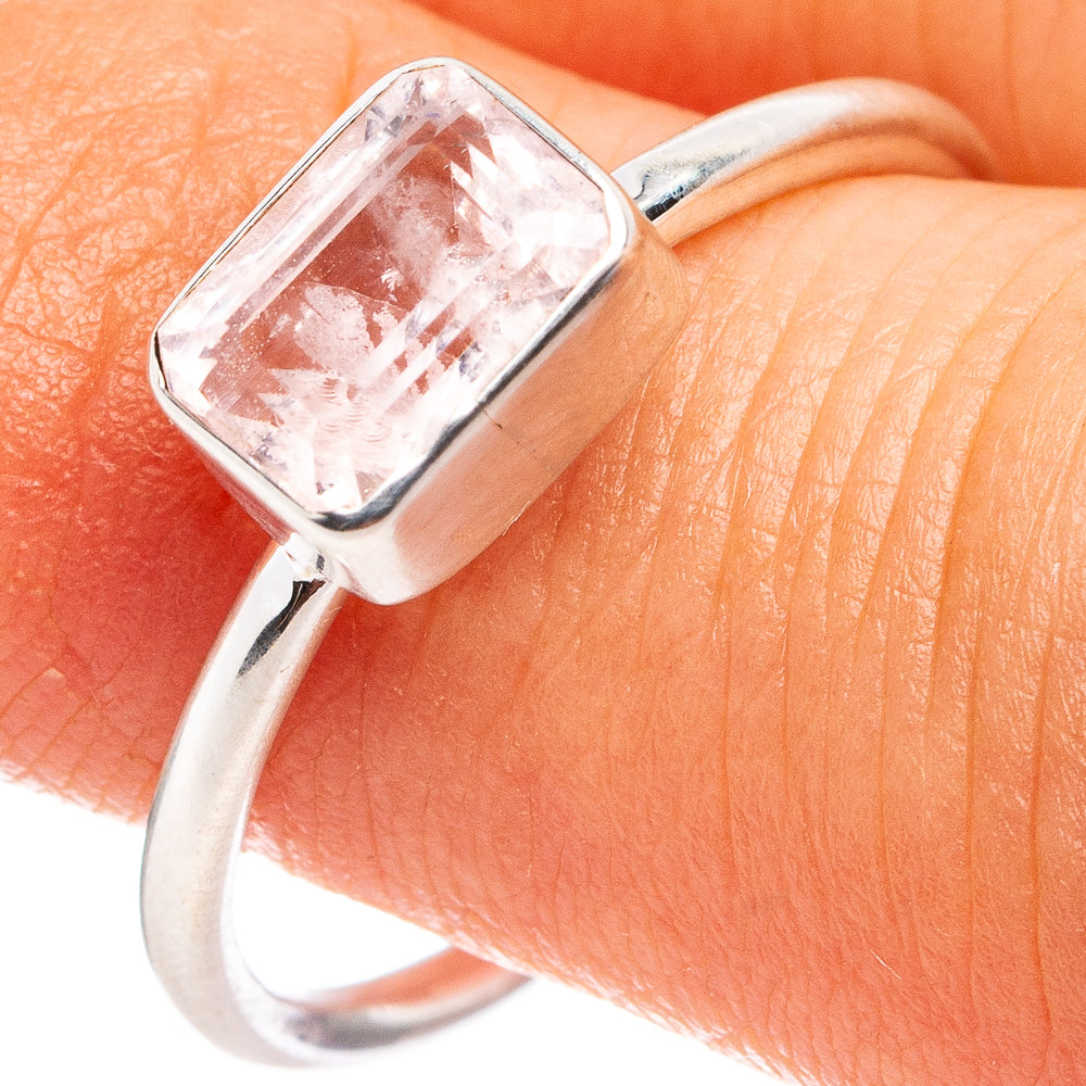 Rare Morganite Ring Size 8 (.925 Sterling Silver)