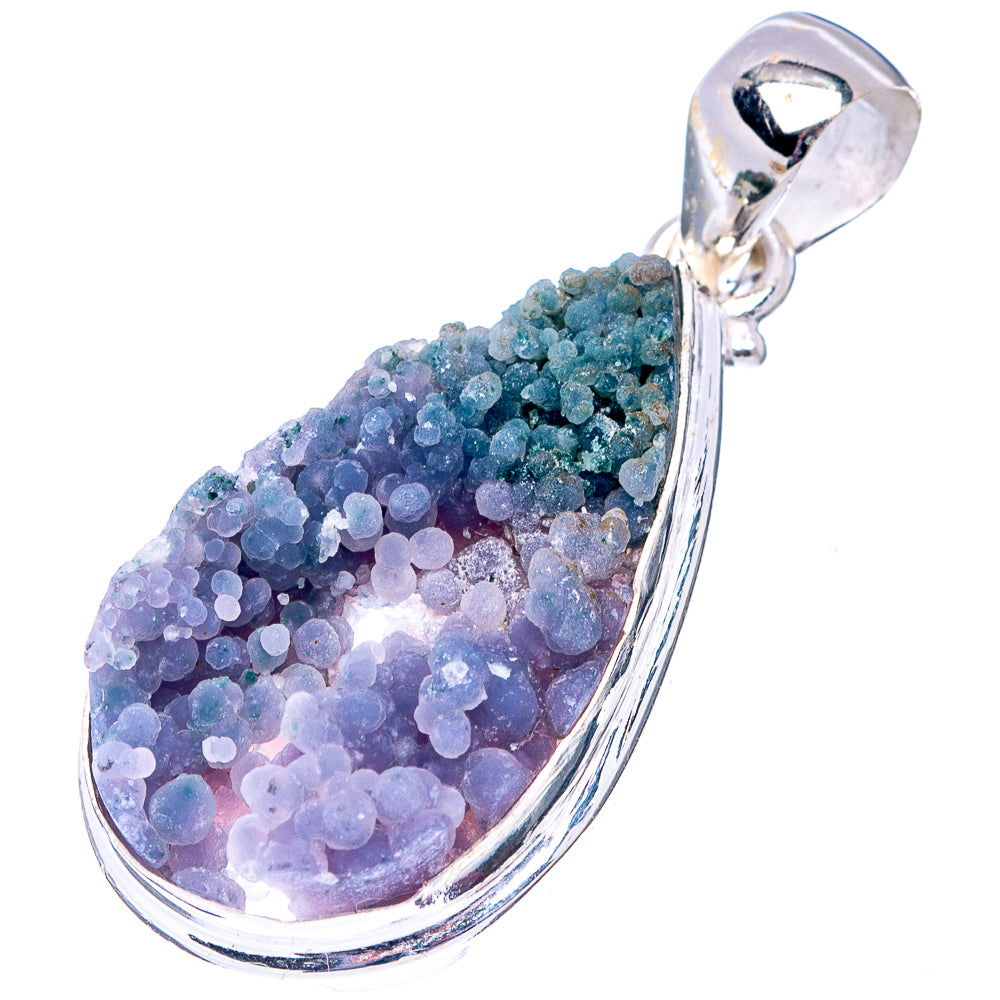Rare Grage Agate Pendant 1 5/8" (.925 Sterling Silver)