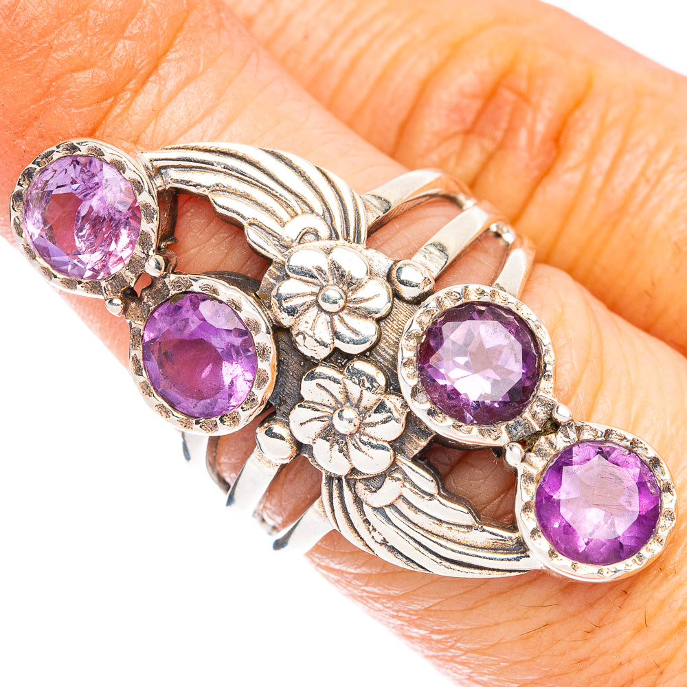 Faceted Amethyst Ring Size 6.75 (925 Sterling Silver) R147014