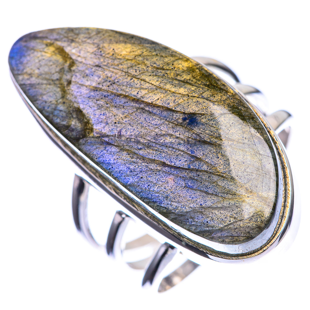 Large Labradorite 925 Sterling Silver Ring Size 10.25