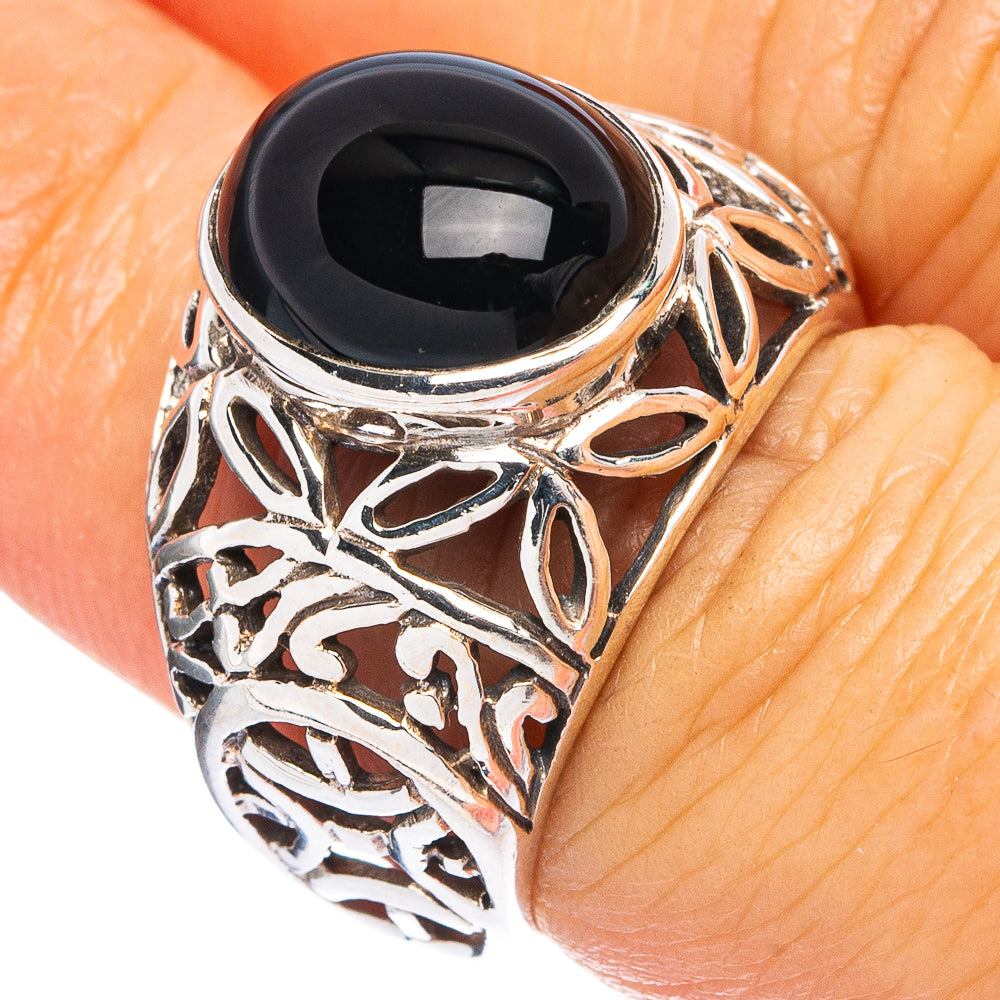 Black Onyx Ring Size 6.5 (925 Sterling Silver) R4836