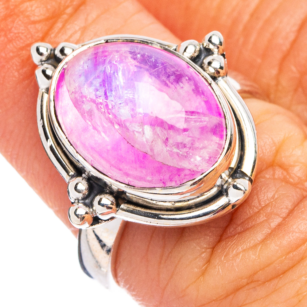 Pink Moonstone Ring Size 6 (.925 Sterling Silver)