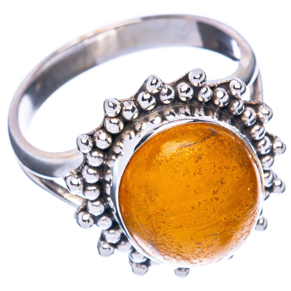 Amber Ring Size 8 (925 Sterling Silver) R2958