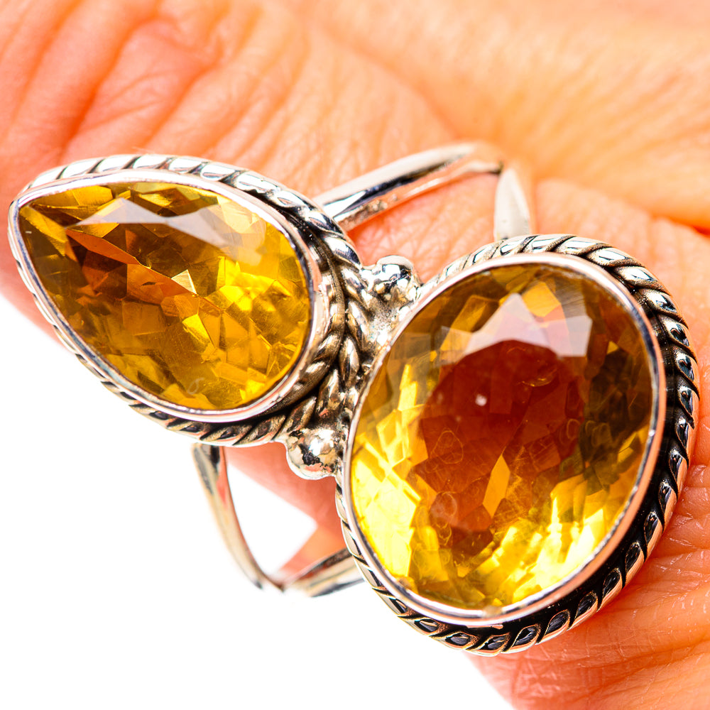 Large Faceted Citrine 925 Sterling Silver Ring Size 11.75 (925 Sterling Silver) RING139654