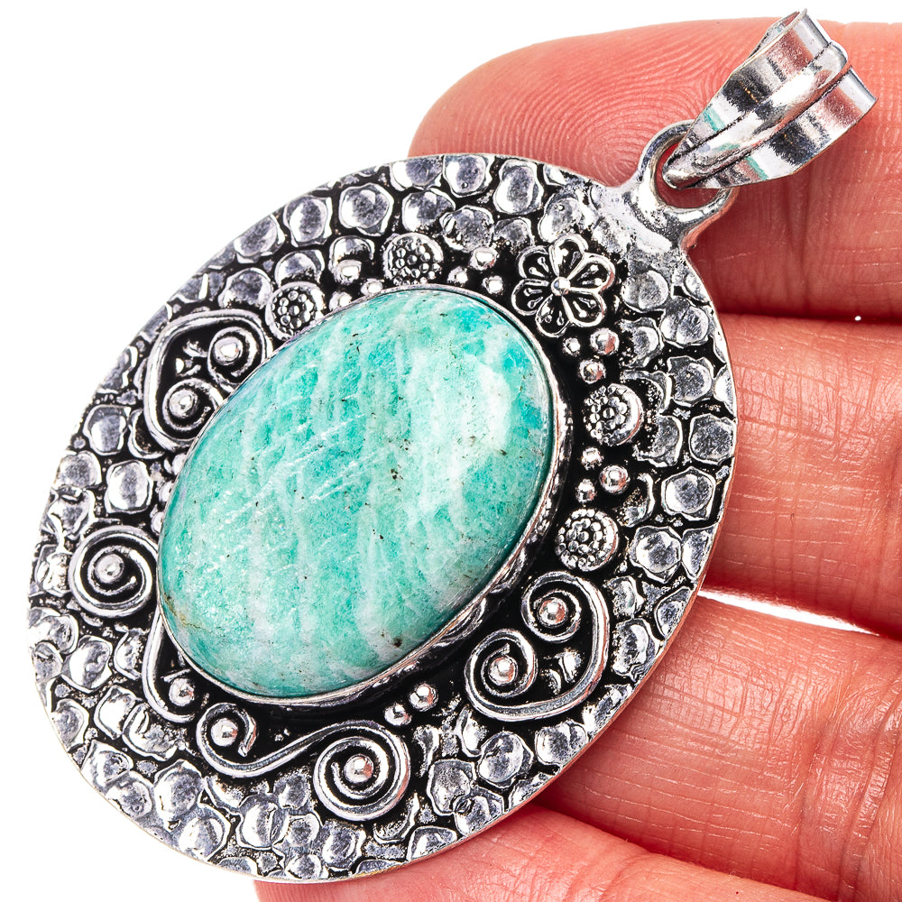 Amazonite Pendant 2 3/8" (German Silver)