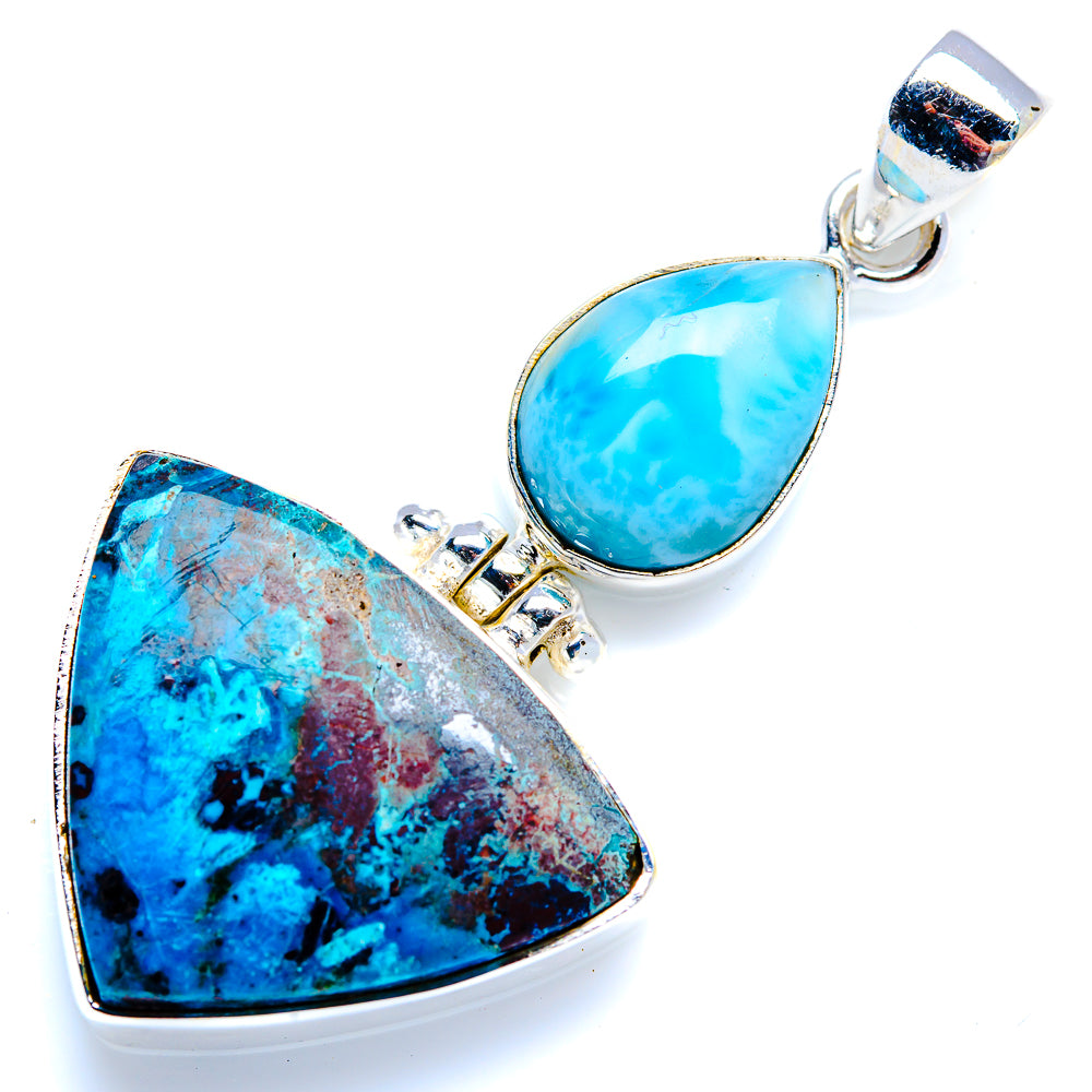 Shattuckite, Larimar 925 Sterling Silver Pendant 2" (925 Sterling Silver) PD38299