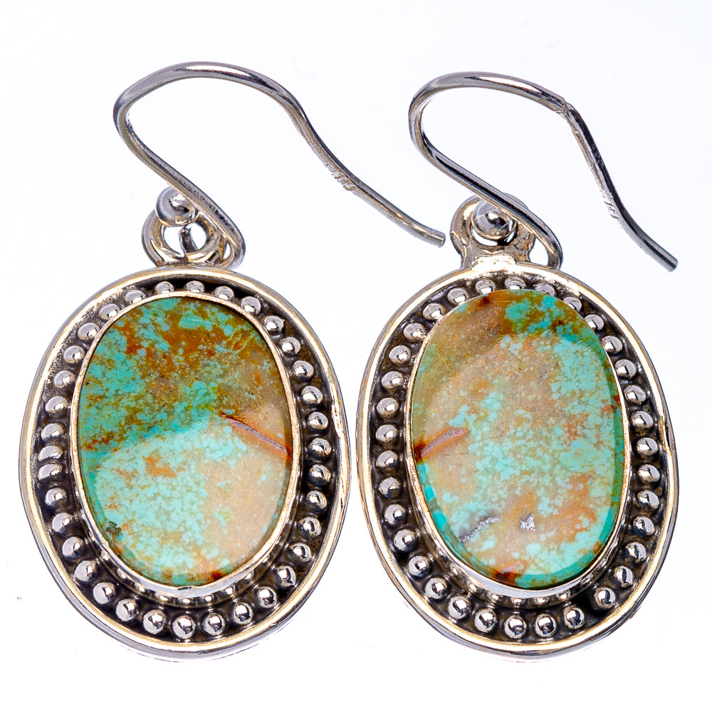 Royston Turquoise Earrings 1 3/8" (.925 Sterling Silver)