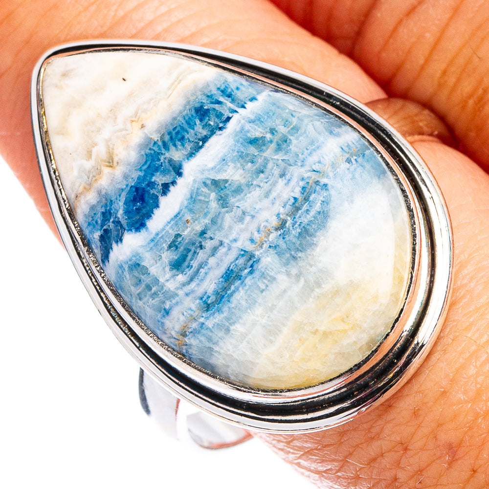Blue Scheelite Ring Size 1/10/1900 6:00:00 AM (.925 Sterling Silver)