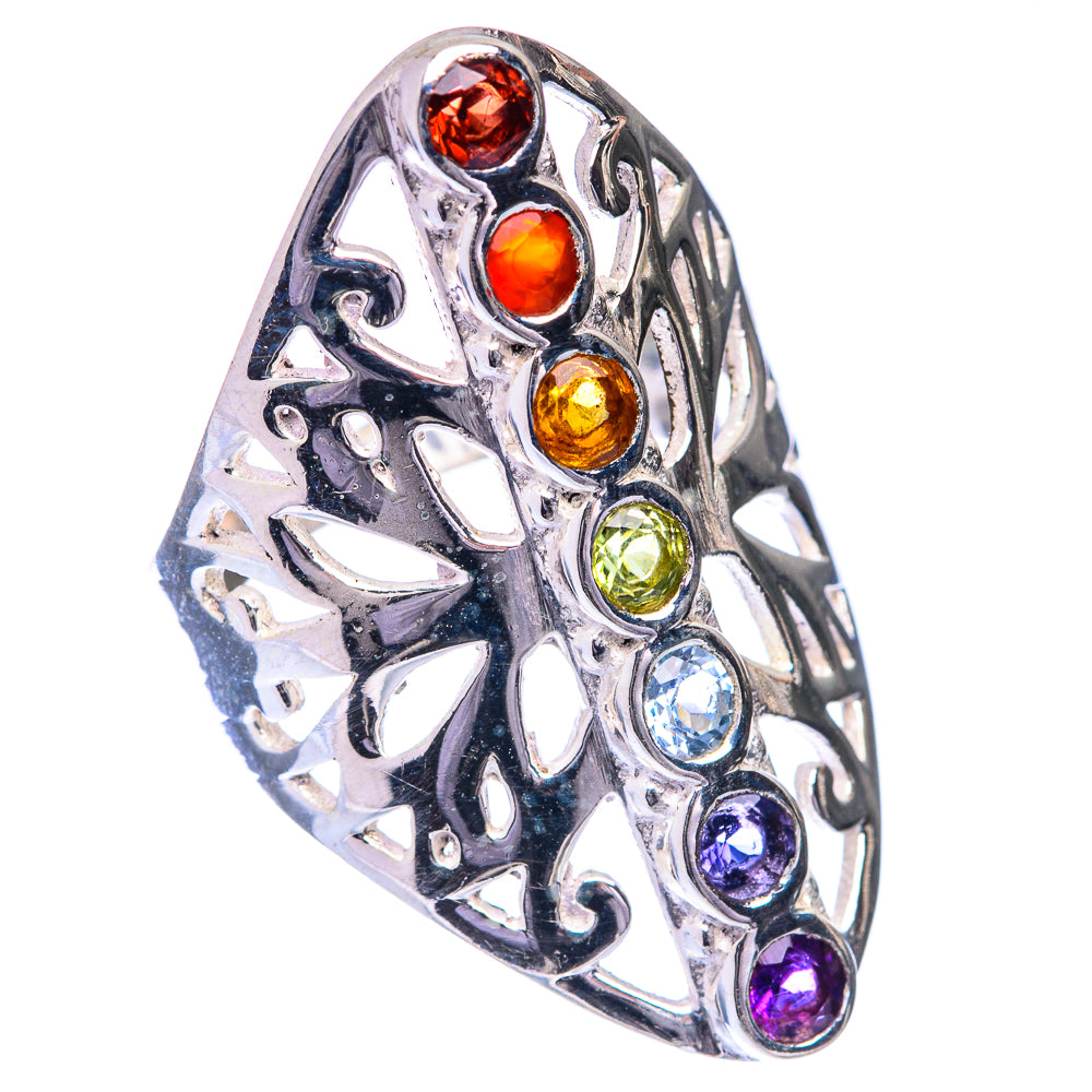 Rainbow Chakra Ring Size 6 (925 Sterling Silver) R141562