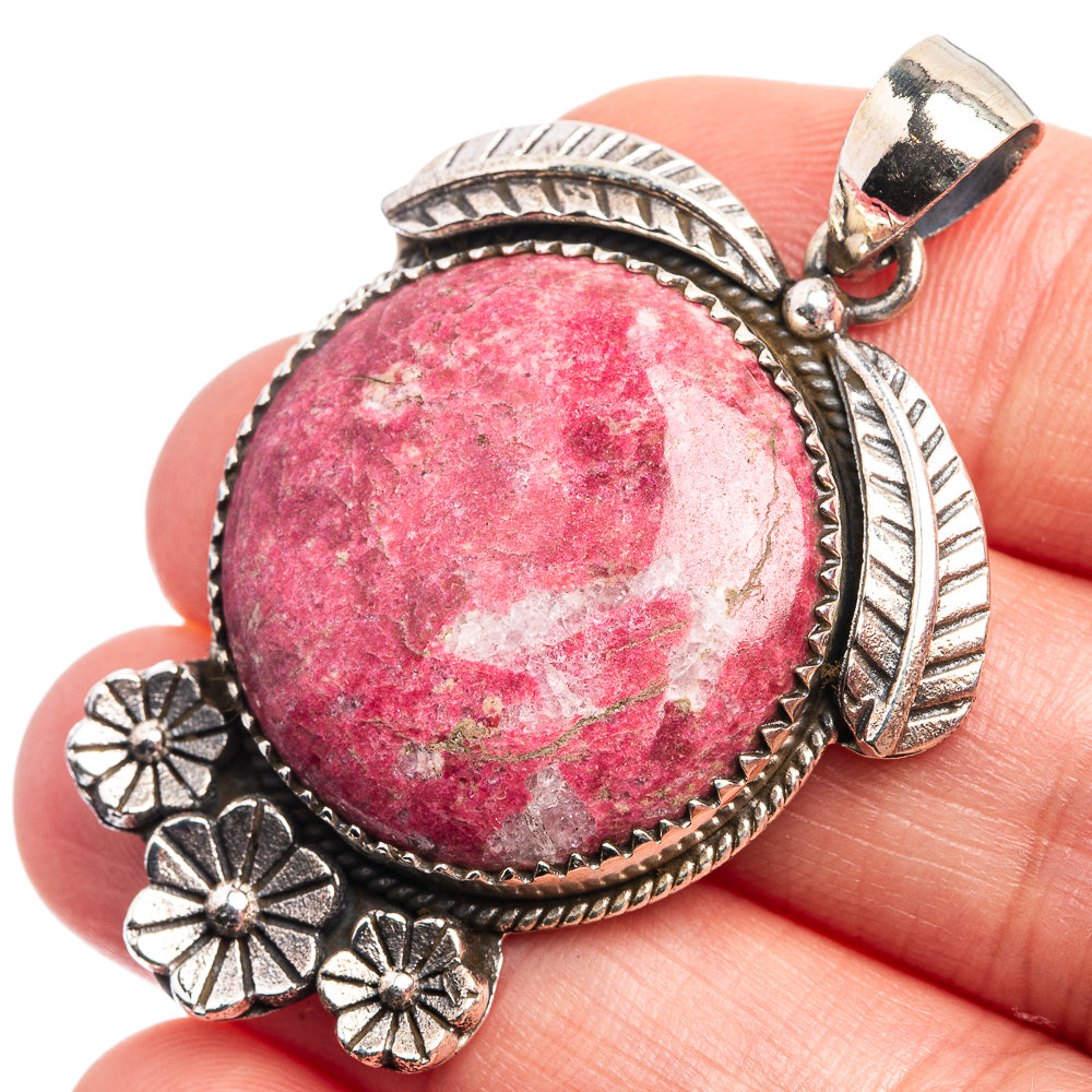 Thulite Pendant 1 3/4" (925 Sterling Silver) P39016