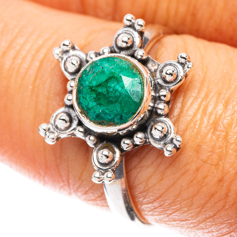 Green Sillimanite Flower 925 Sterling Silver Ring Size 8.25 (925 Sterling Silver) R5493