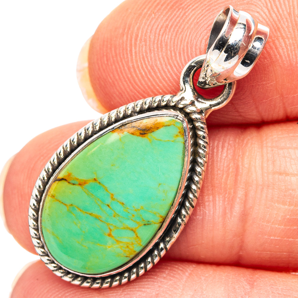 Royston Turquoise Pendant 1 1/4" (.925 Sterling Silver)